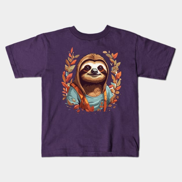 Sloth Lover Design Art Kids T-Shirt by ricardolingling